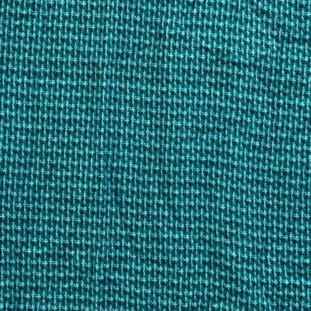 Land’s End NWT Teal Aqua Turquoise Checked Woven Scarf. Soft & Lightweight Blue